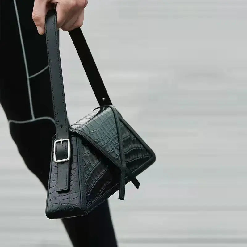 Panelled Trapezoid Shoulder Bag