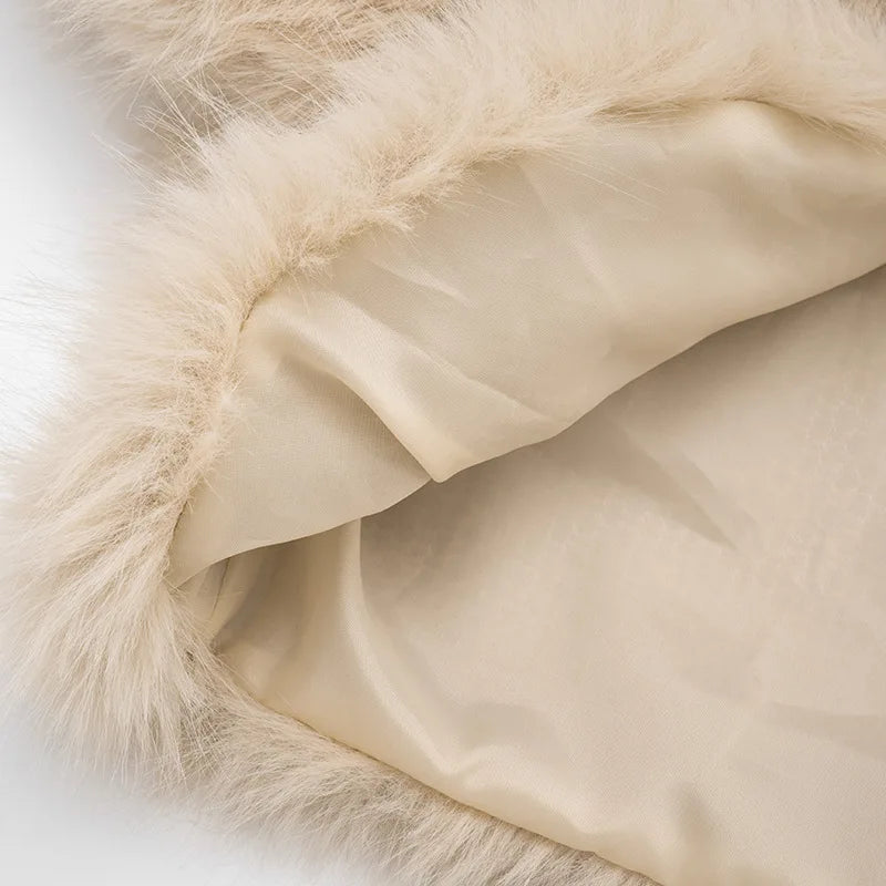 BOOFEENAA Fluffy Faux Fur Cropped Jacket Coat Woman Clothes Winter 2025 Streetwear Fashion Vest Top C85-EF24