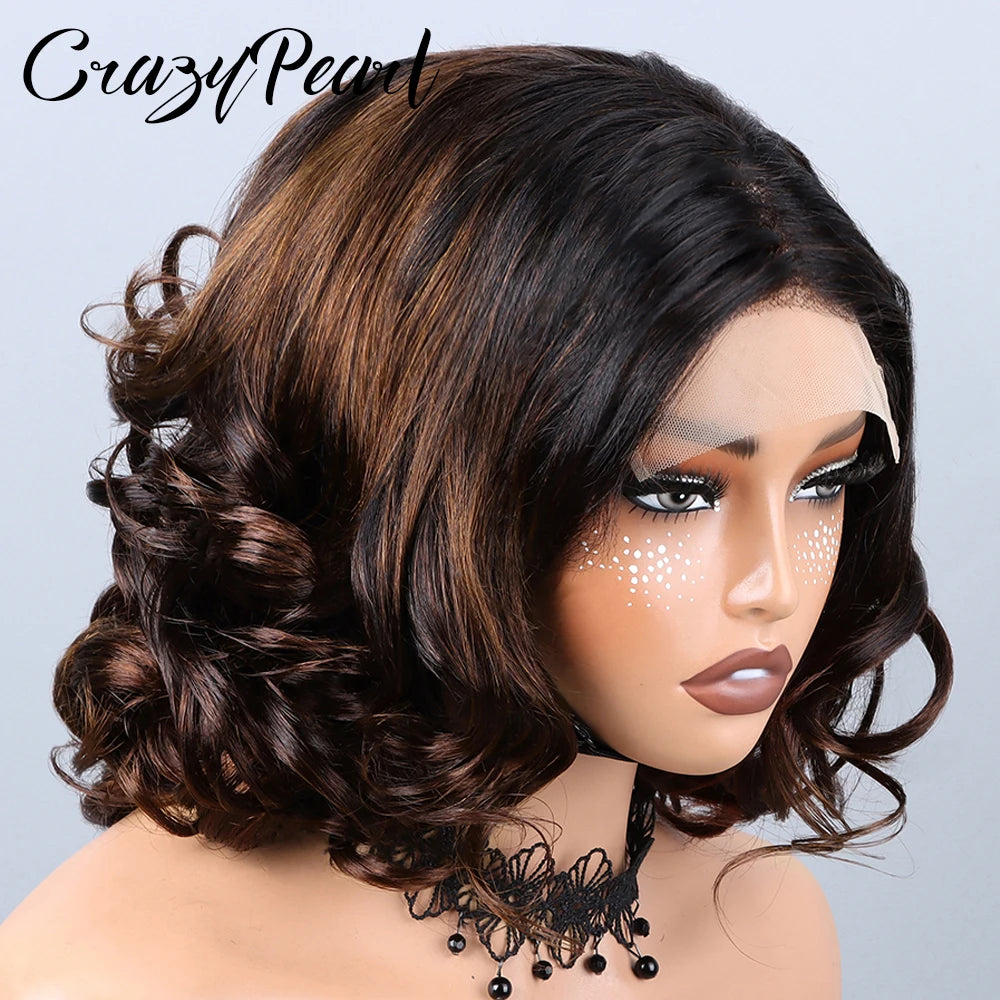 Pre Plucked Ombre Body Wave Lace Closure Wig for Women