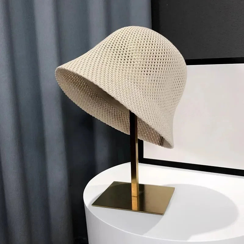 Breathable Knit Bucket Hat for Women