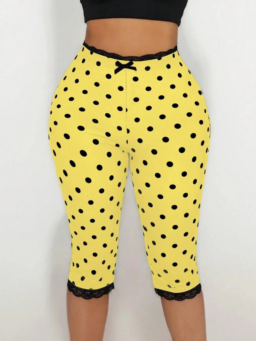 Chic Polka Dot Letter Print Two Piece Set for Women