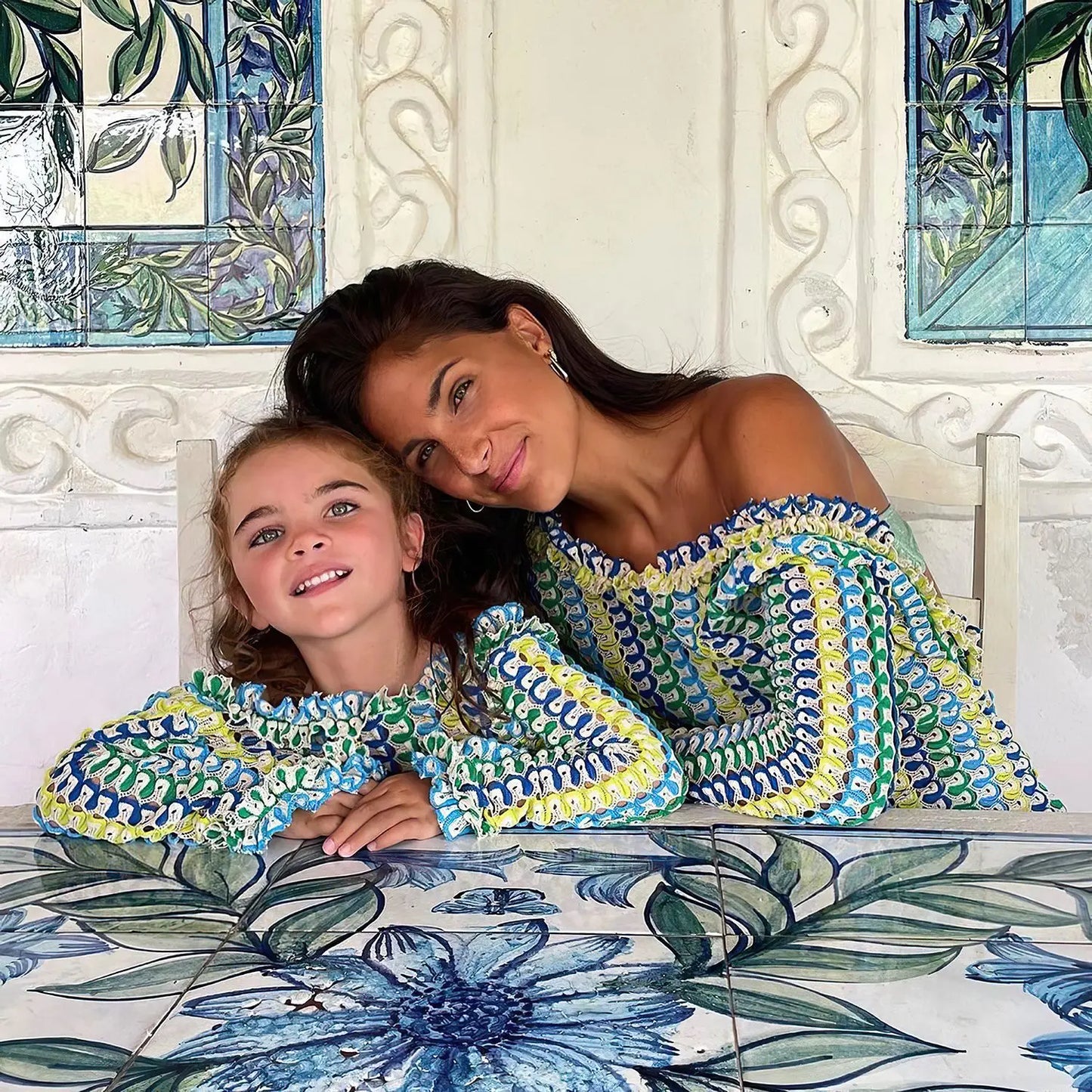 Sexy Backless Flare Sleeve Lace Knit Cut Out Party Beach Maxi Dress 2025 Summer Women Vacation Beachwear Swimsuit Cover Up A2815