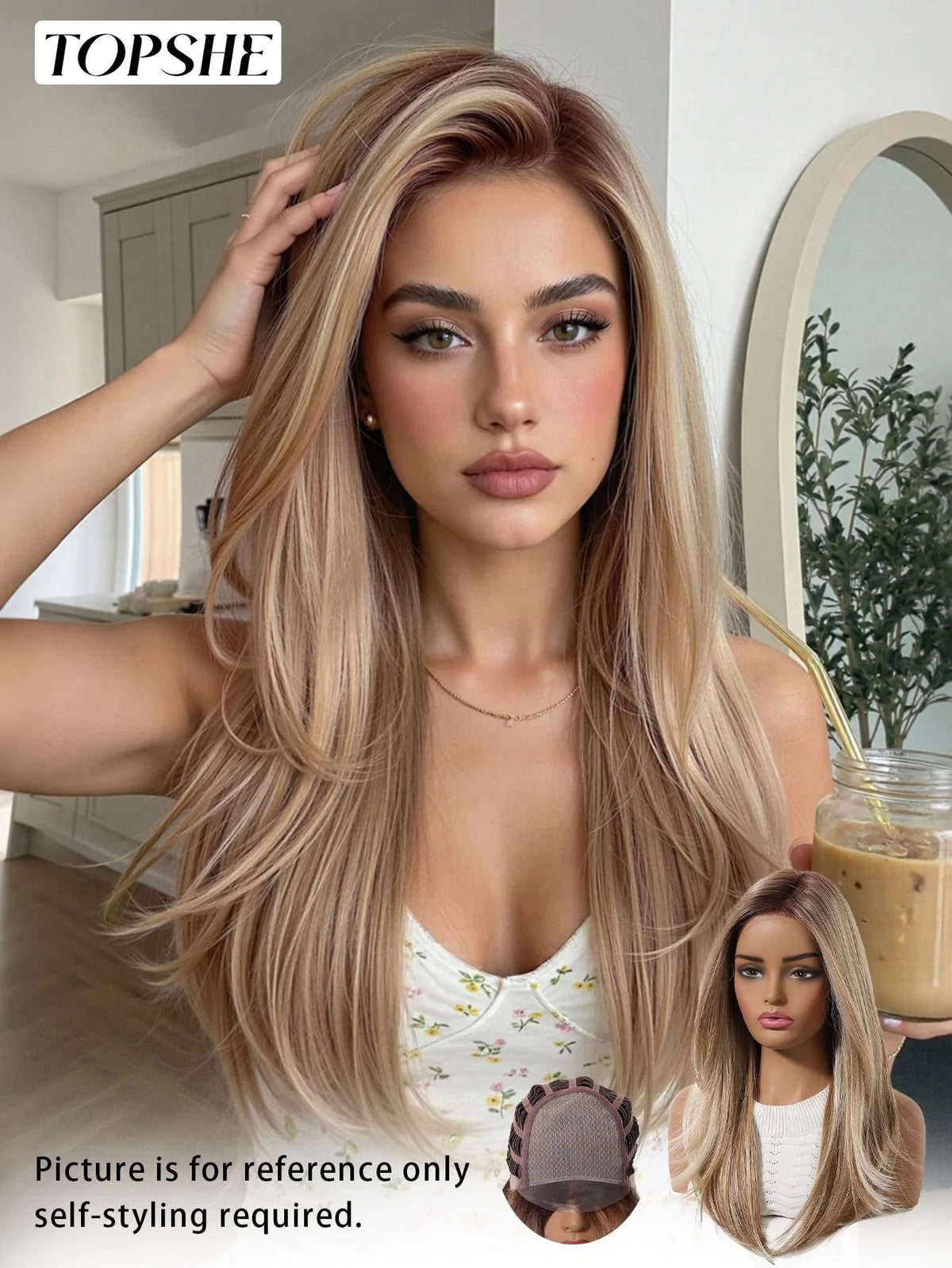 Lightweight Heat Resistant Natural Straight Lace Front Wig for Women