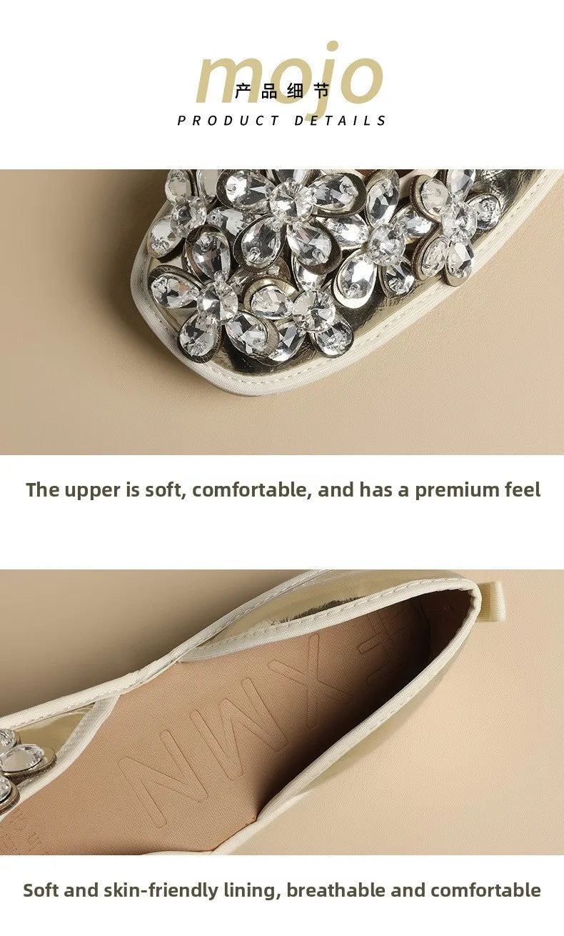Luxurious Rhinestone Square Toe Slip On Mules for Women
