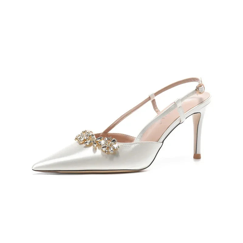 Crystal Buckle Pointed Pumps