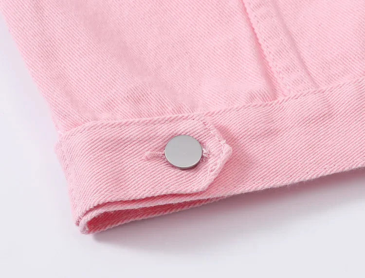 Long Sleeved Single Breasted Denim Coat with Lapel for Women
