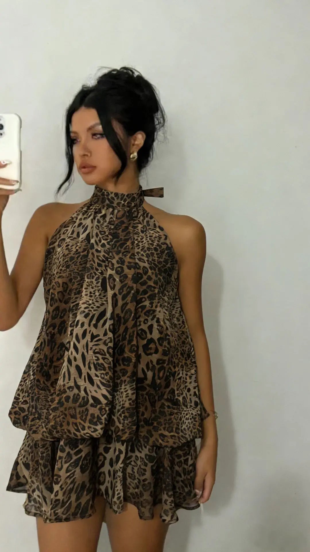 Chic Halter Neck Off Shoulder Backless Mini Dress For Women