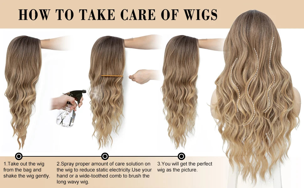 Synthetic Middle Part Wavy Lace Front Wig For Women