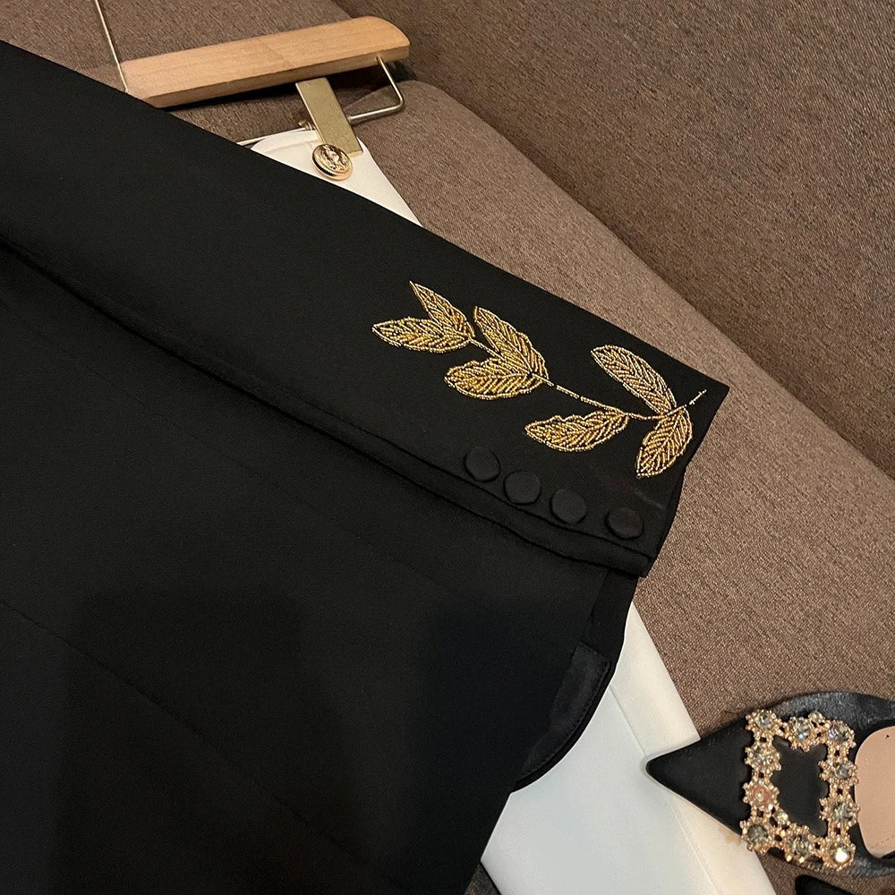 TWOTWINSTYLE Temperament Gorgeous Blazers For Women V Neck Long Sleeve Autumn Elegant Commute Blazer Female Fashion KJA533454