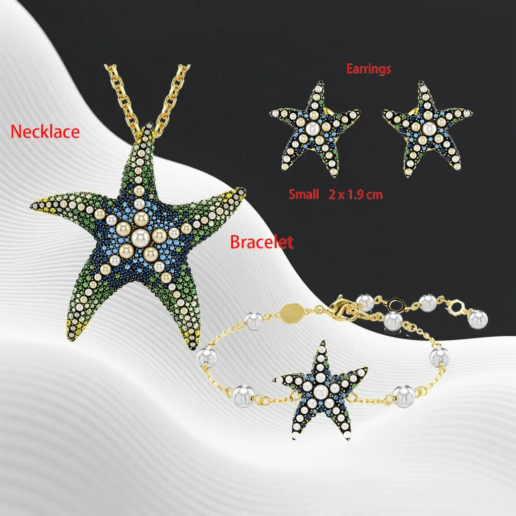 Crystal Necklace And Earrings Set