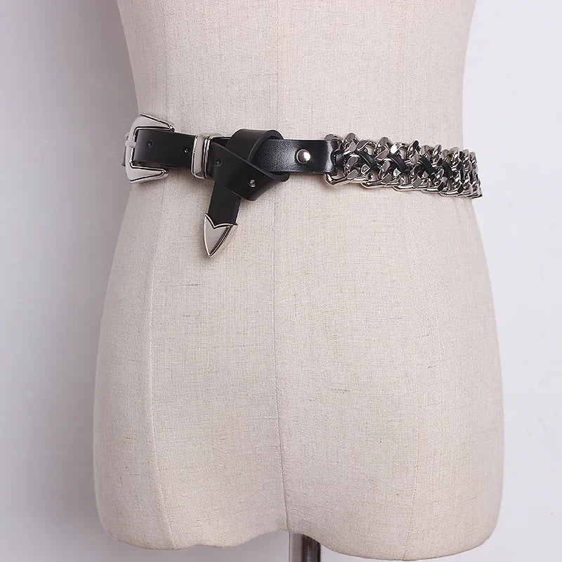 Trendy Gold Metal Decorative Waist Chain Belt for Women