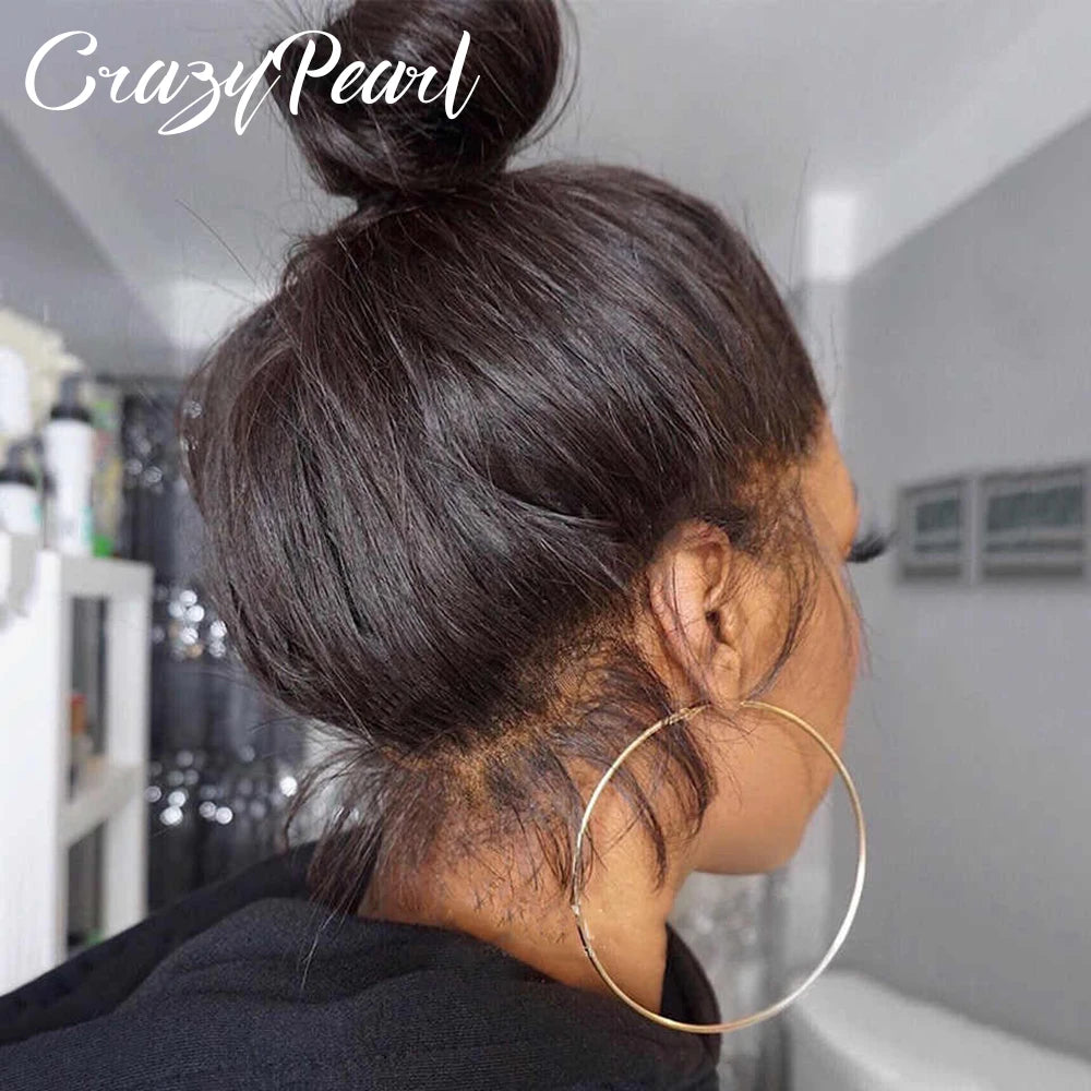 Pre Plucked Natural Straight Human Hair Lace Wig for Women