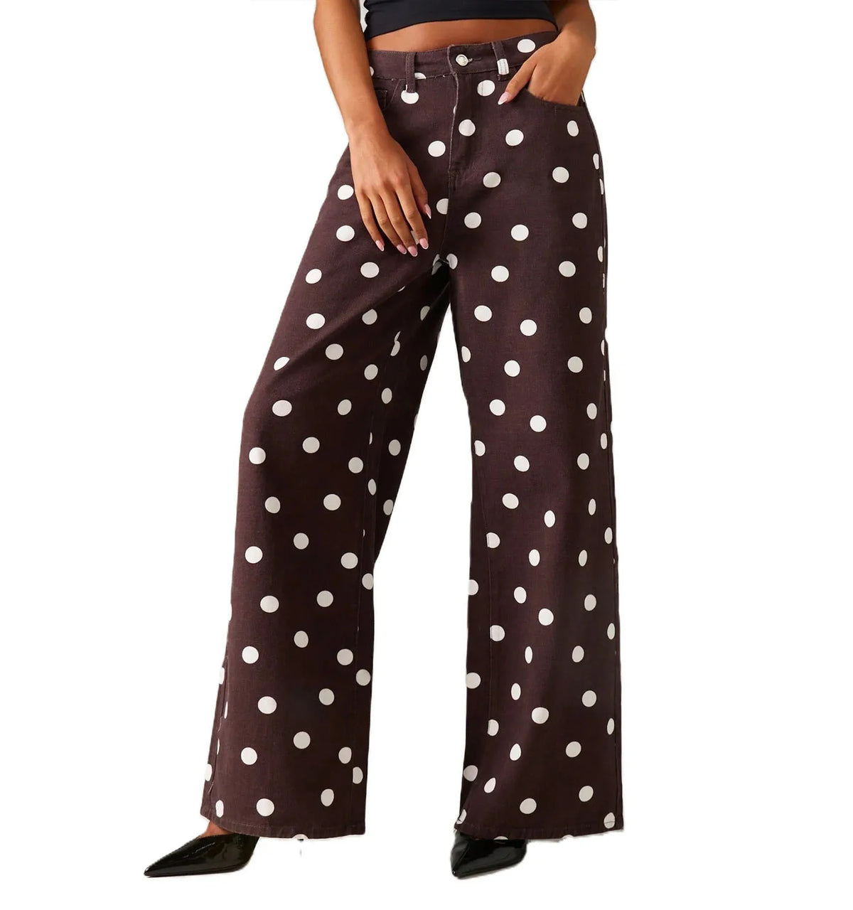 High Waisted Wide Leg Straight Denim Jeans For Women