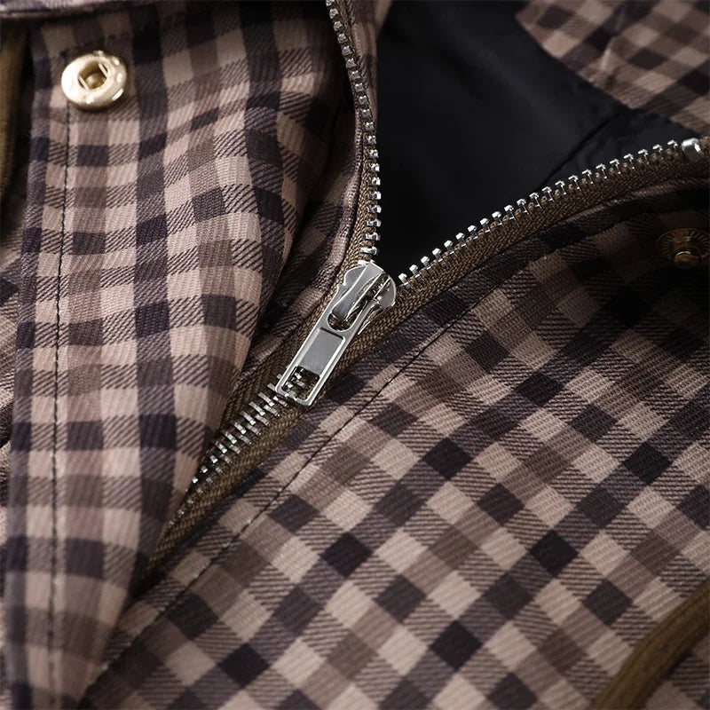 Long Sleeve Plaid Button-Up Shirt Jacket for Women