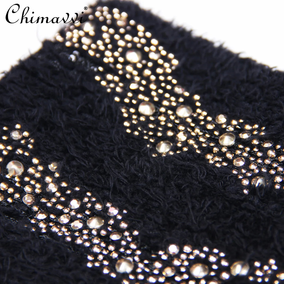 2025 Autumn New Heavy Knitted Hot Diamond Long-sleeved Jacket Sexy Vest + Skirt Set Light Luxury Party Women Three-piece Set
