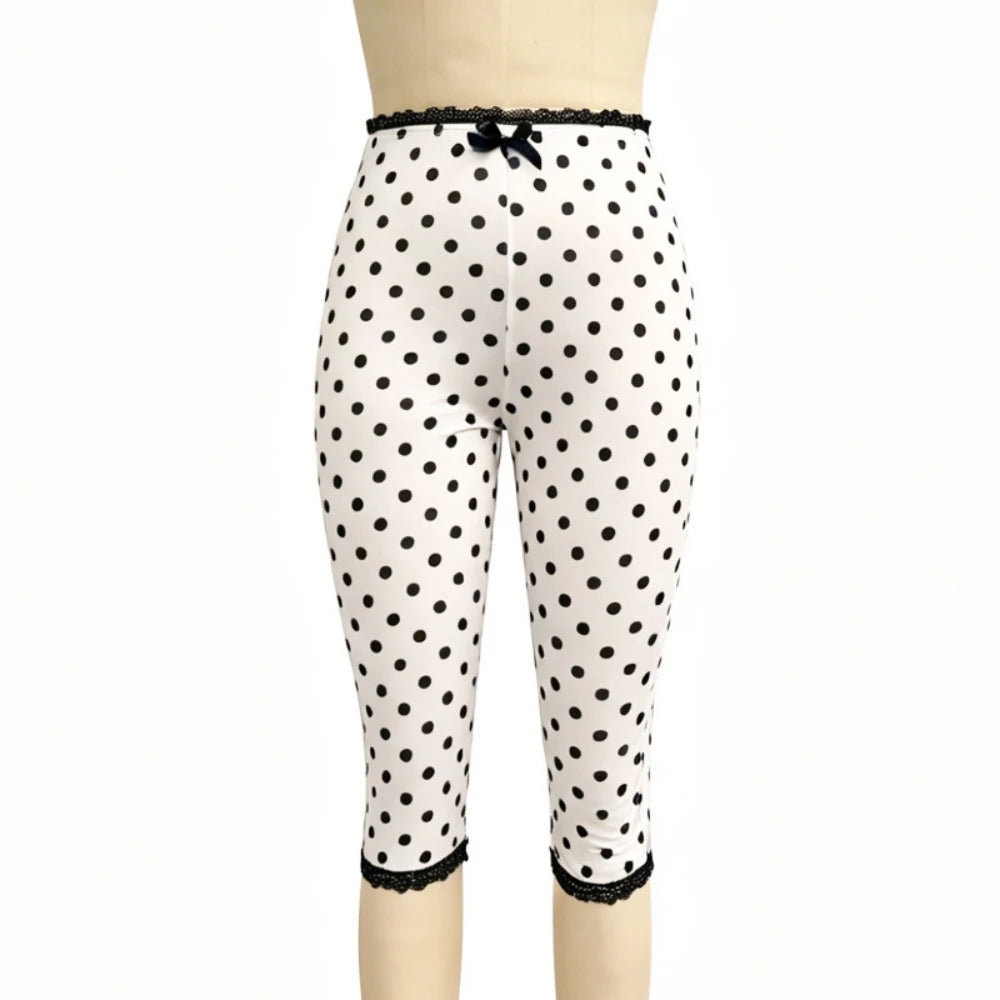 Chic Lace Splicing Polka Dot Two Piece Set for Women