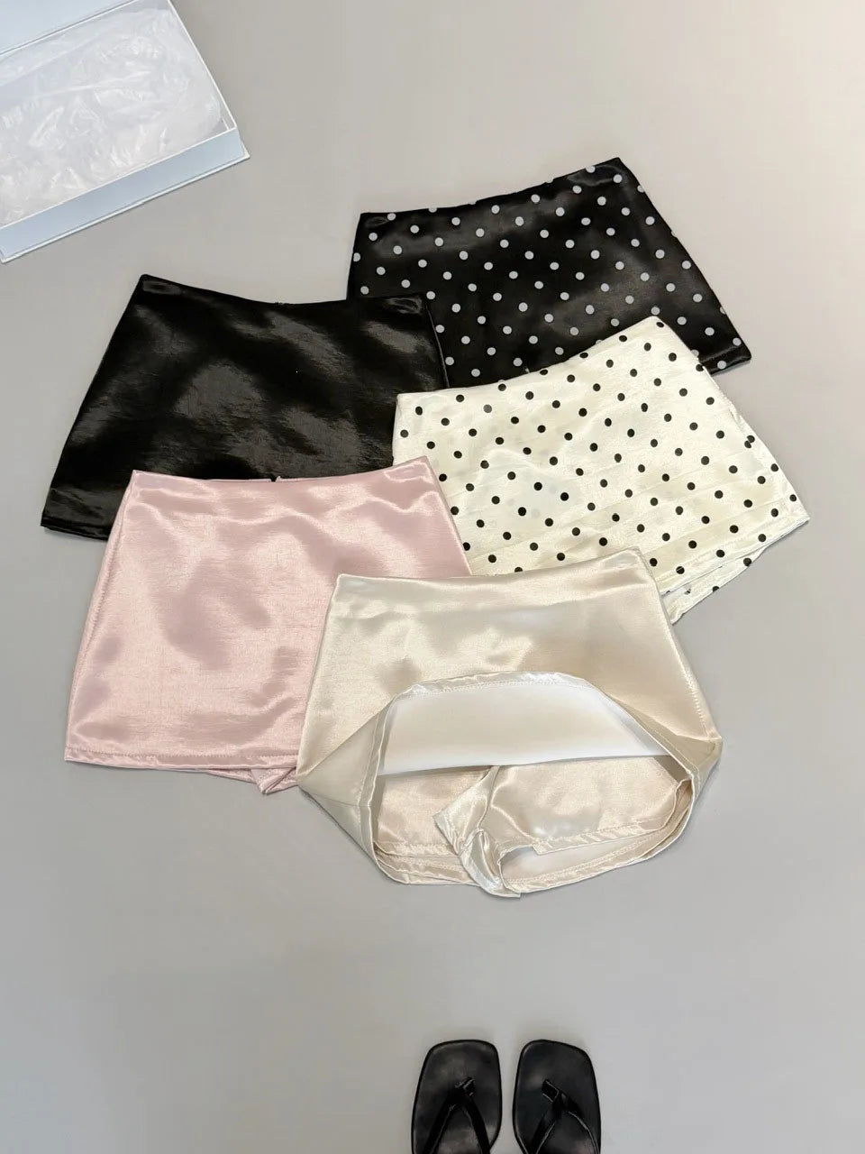 Vintage Polka Dot High Waisted Mini Skirt for Women