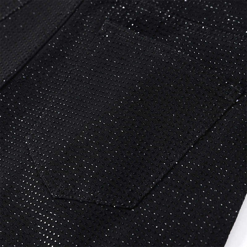 Sequined High Waist Wide Leg Pants with Pockets for Women