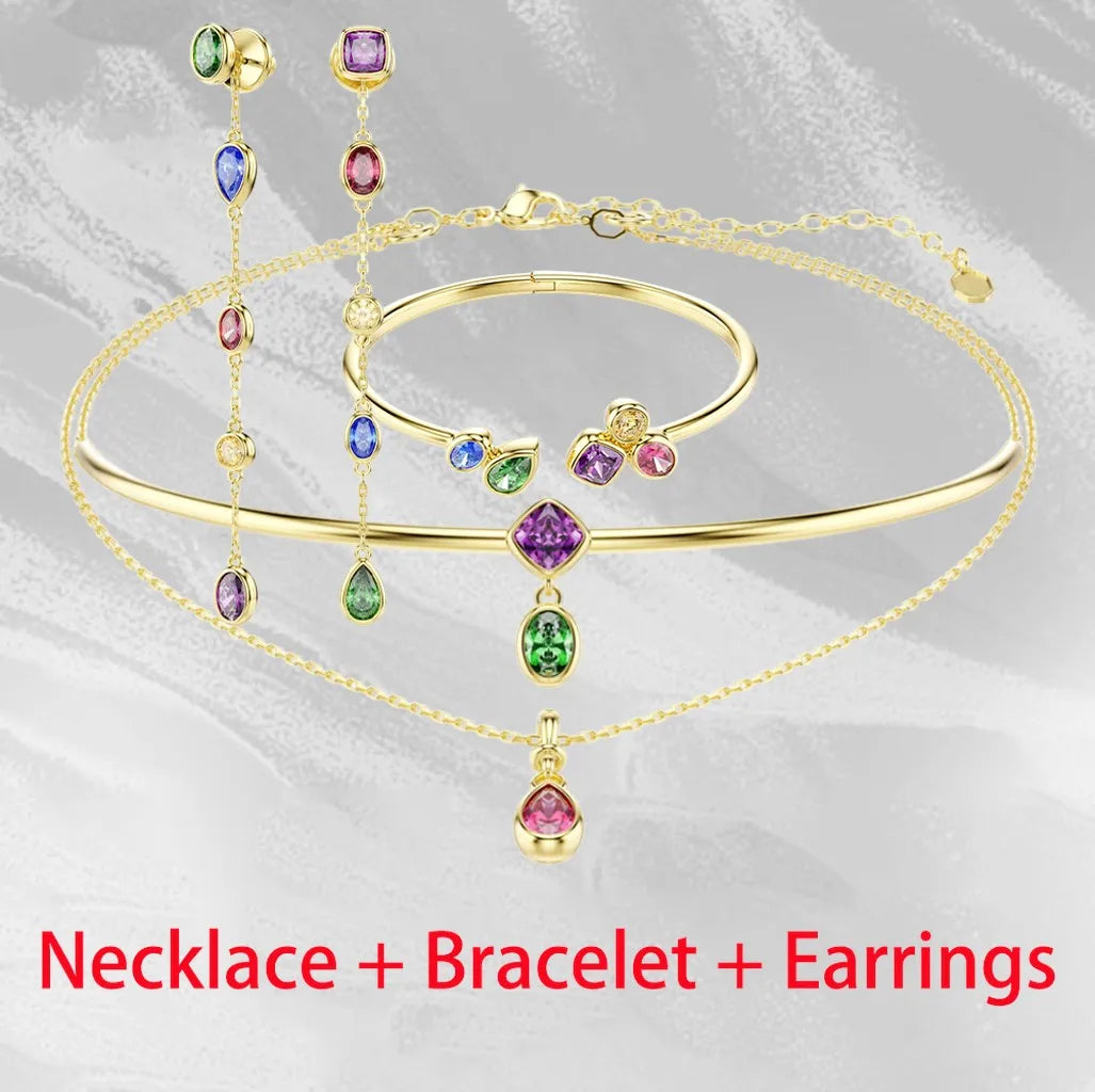 Dazzling Zircon Crystal Statement Necklace for Women