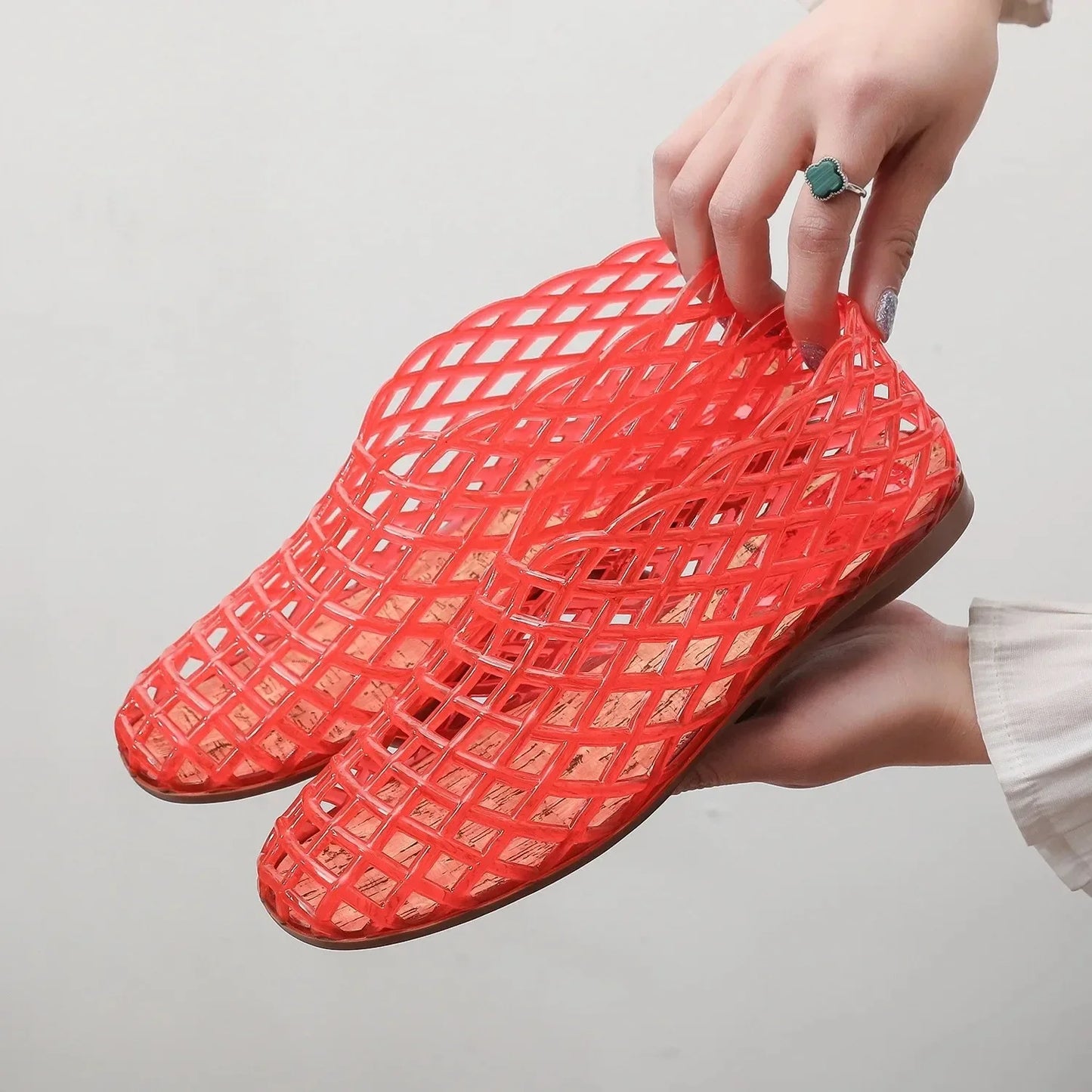 Lightweight Breathable Hollow Out Jelly Slides For Women