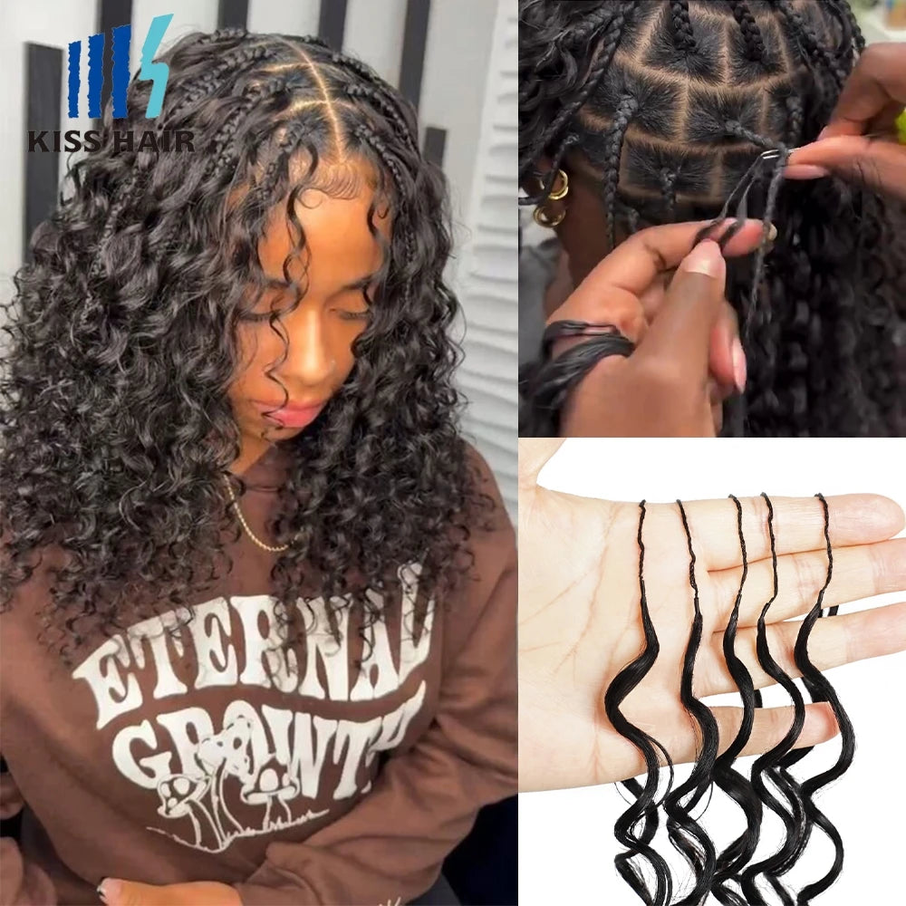 Deep Wave Brazilian Human Hair Knotless Crochet Braids for Women