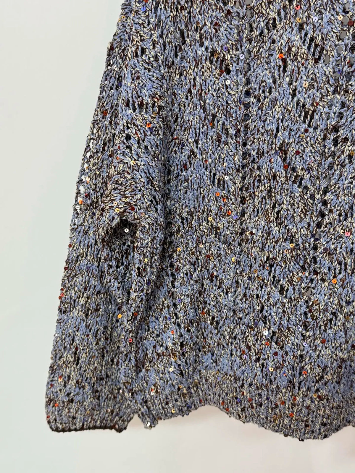 Embellished Diamond Sequin Lightweight Knit Sweater For Women