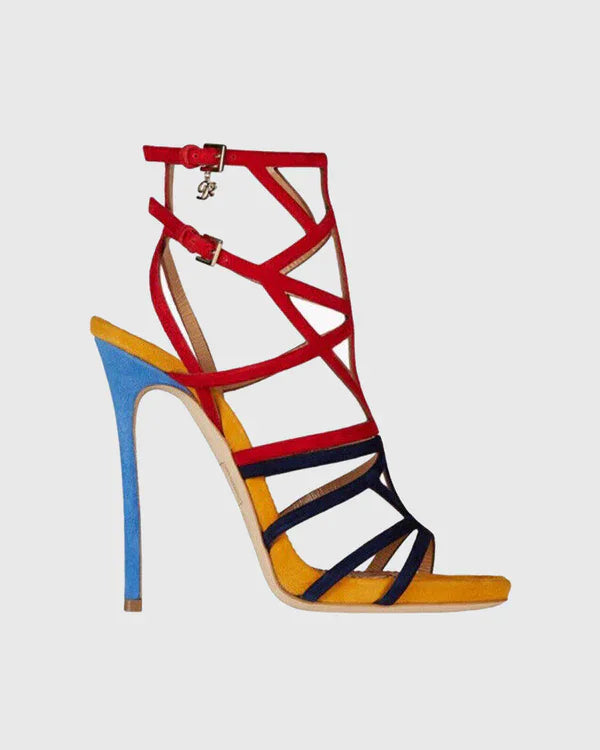 Metal Embellished Strappy High Heel Sandals for Women