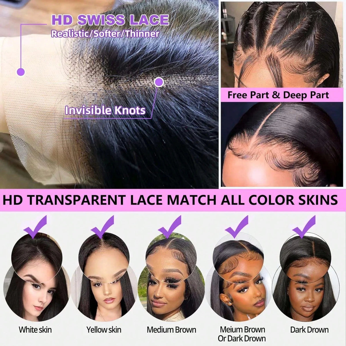 Short Bone Straight Human Hair Lace Front Bob Wig for Women