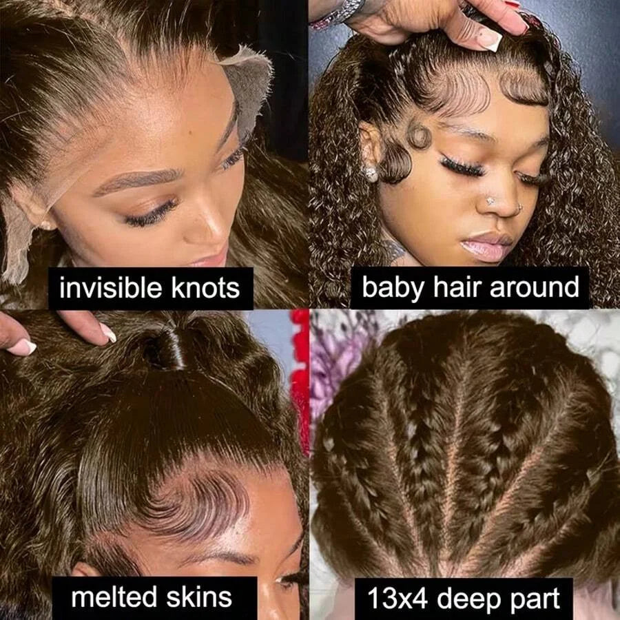 Chocolate Brown Deep Wave Lace Front Wig for Women