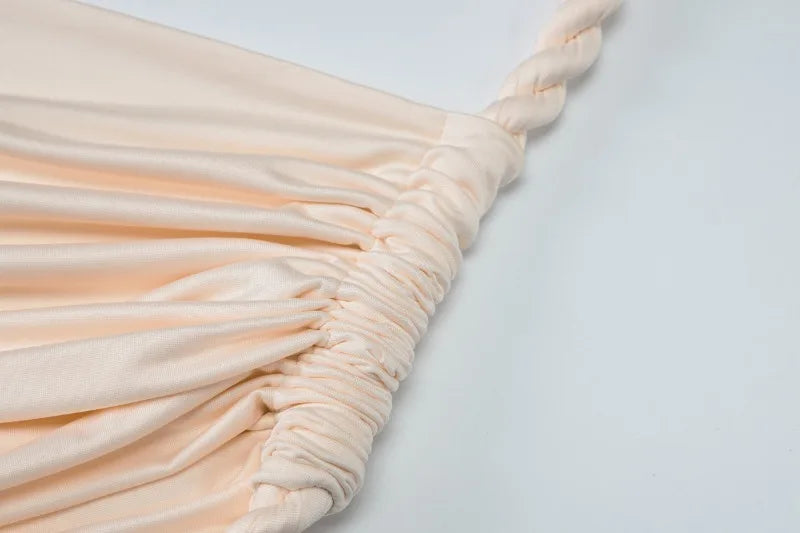 BOOFEENAA Asymmetrical Ruched Backless High Split Long Dresses 2025 Woman Summer Dress Elegant Sexy Vacation Outfits C70-FD75