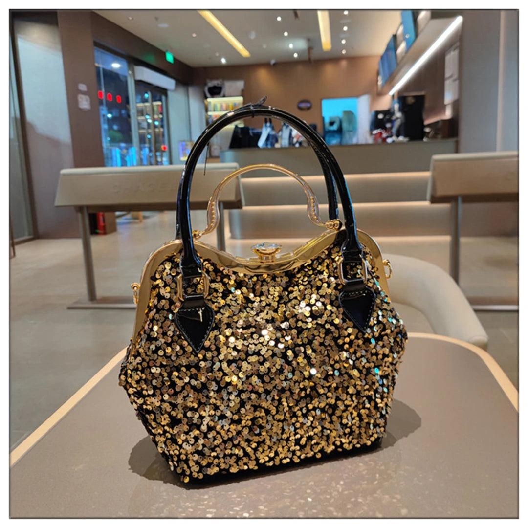 Crystal Sequin One Shoulder Crossbody Handbag for Women