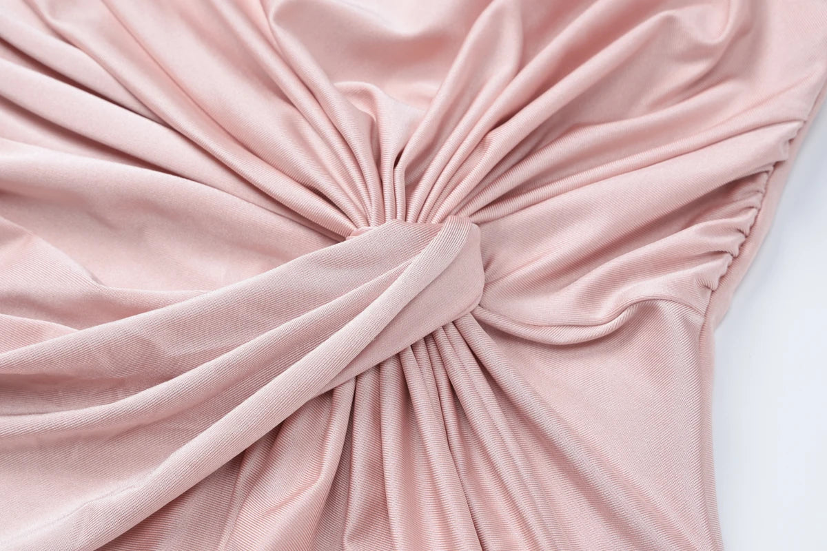 Elegant Ruched Long Sleeve Pleated Maxi Dress for Women