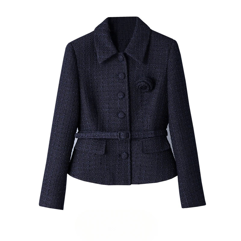 High-end OL Elegant Two-piece Set Autumn and Winter Fashion Long-sleeved Slim Jackets Coat High-waist Skirt Sets Women's Outfits