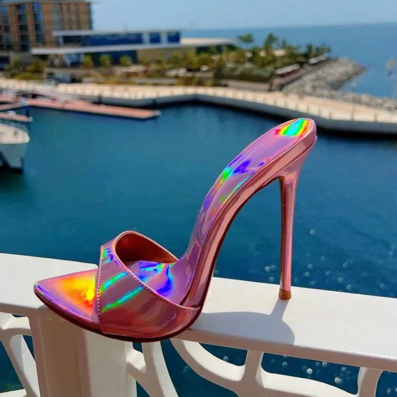 Pointed Toe Slim High Heel Wedding Sandals for Women