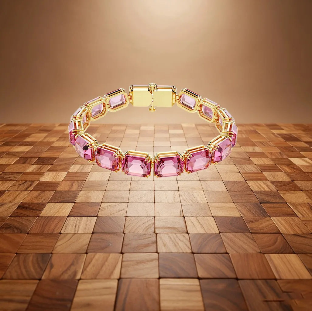 Cushion Cut Crystal Necklace, Earrings, Ring and Bracelet Set for Women