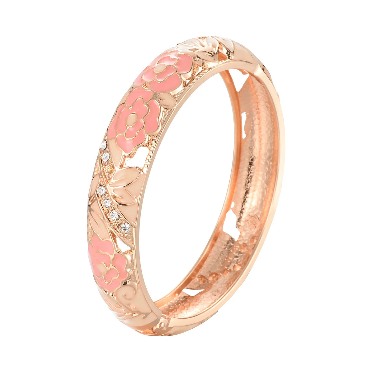 Floral Enamel Double Bangle Bracelet Set