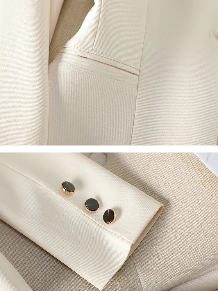 Fashion Ladies Blazer Coat Women Apricot Red Khaki Long Sleeve Female Business Work Wear Slim Formal Jacket For Autumn Winter