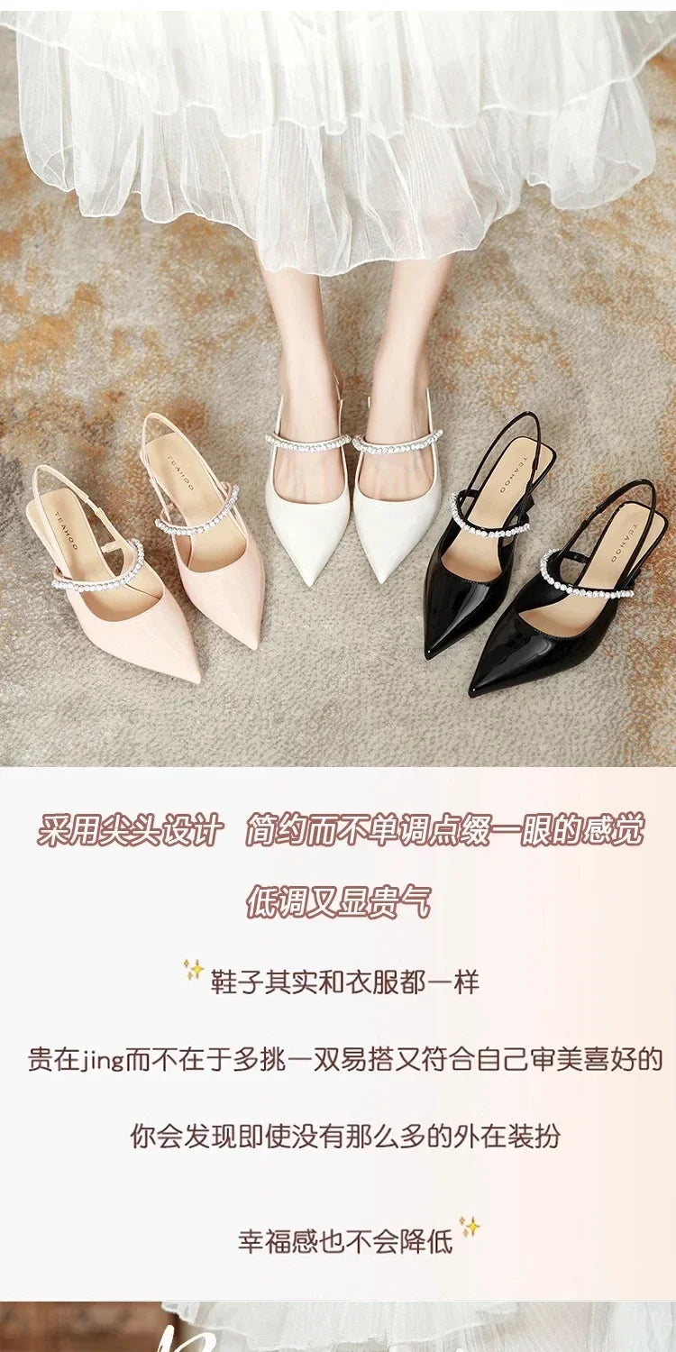 Rhinestone Stiletto Back Strap Sandals