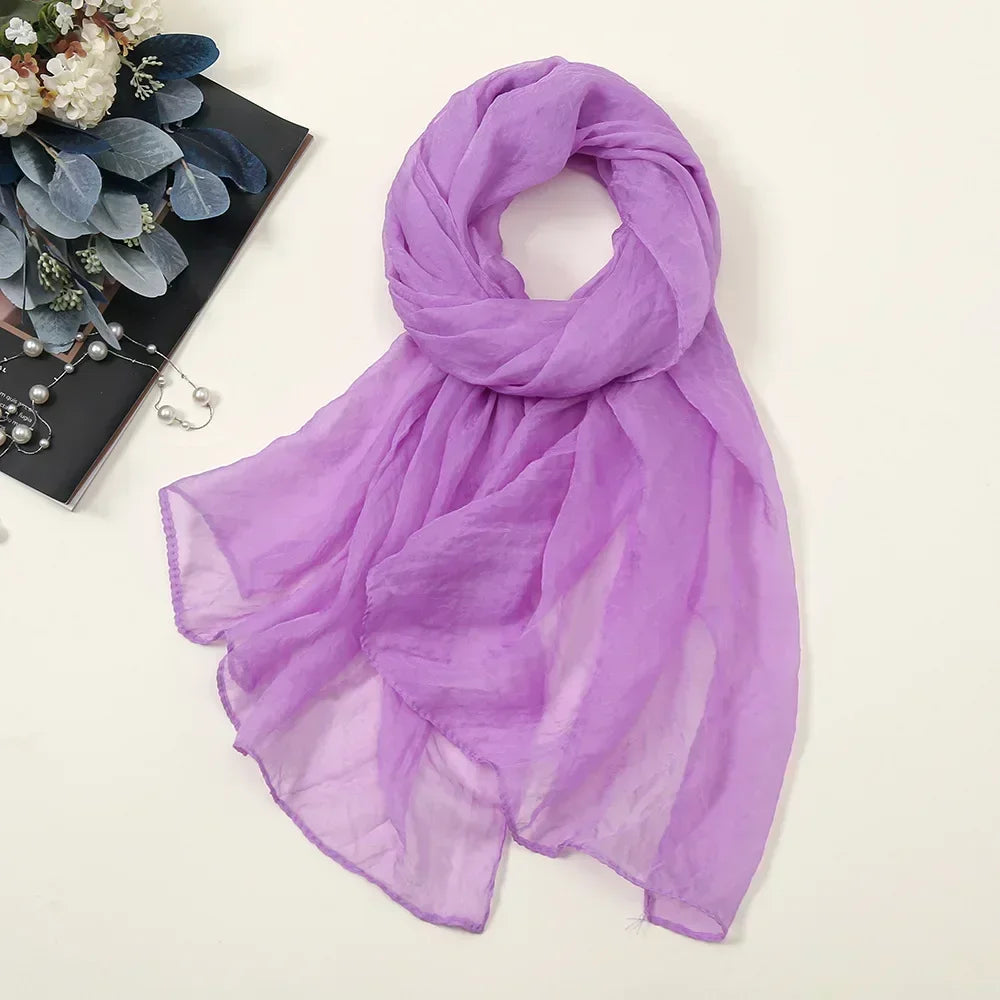Oversized Chiffon Sun Protection Beach Wrap Scarf for Women