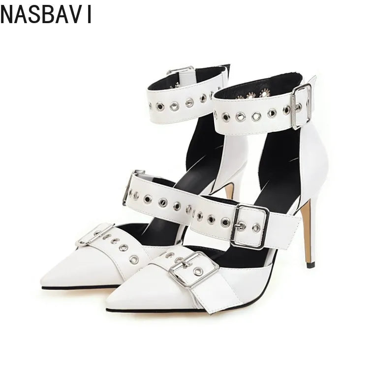 Black Pointed Toe Square Heel Pumps