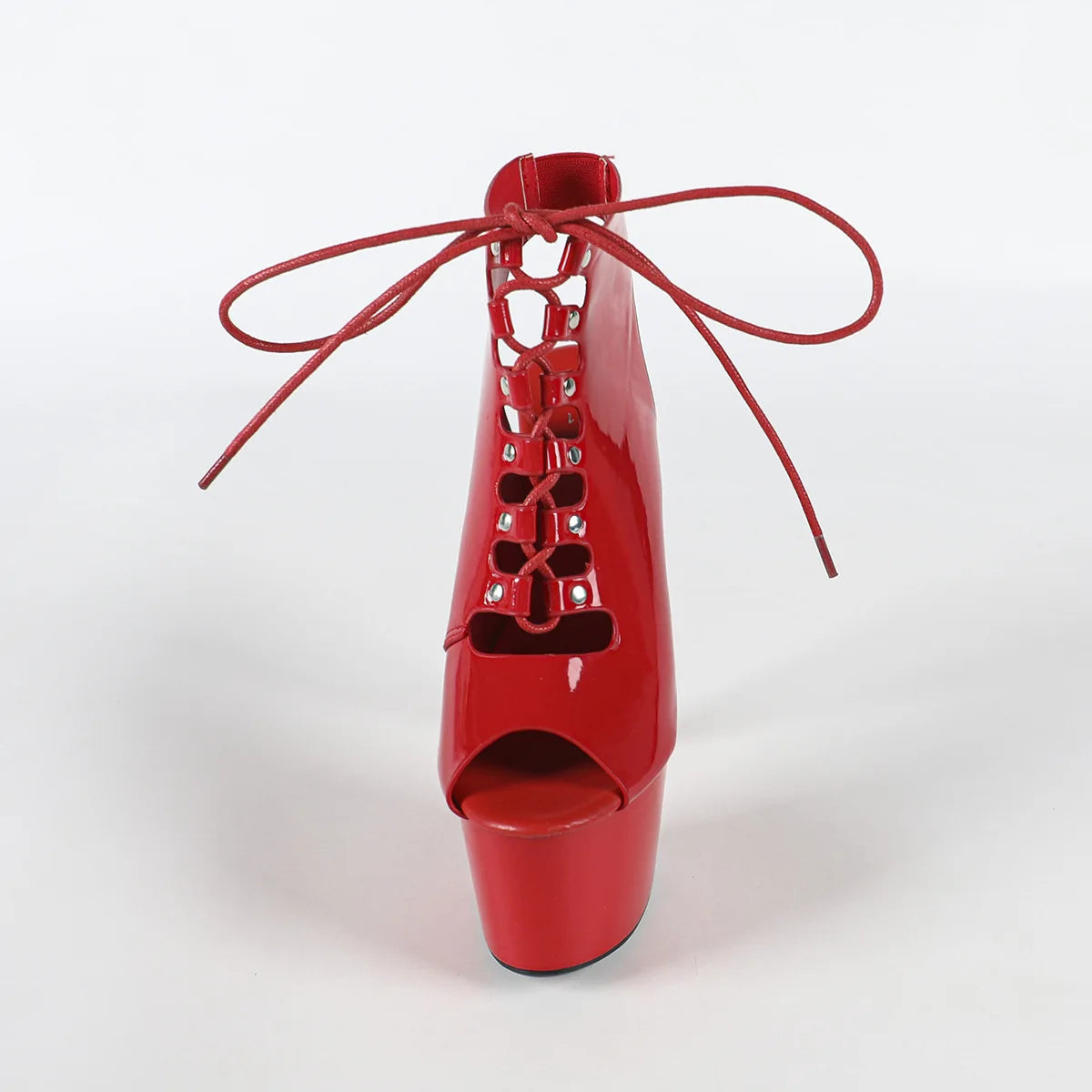 Premium Platform Peep Toe Lace Up Ankle Boots for Women