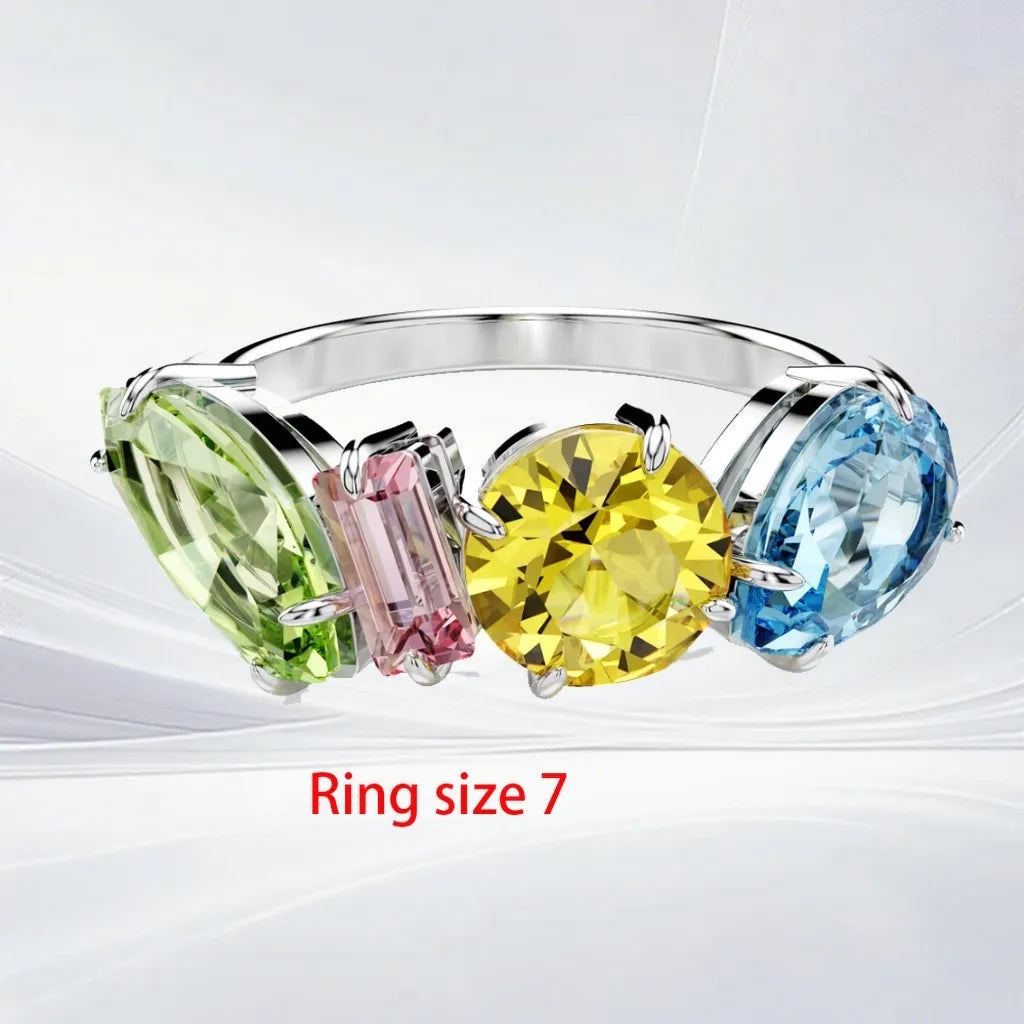 Gold Plated Mixed Cut Crystal Jewelry Set for Women