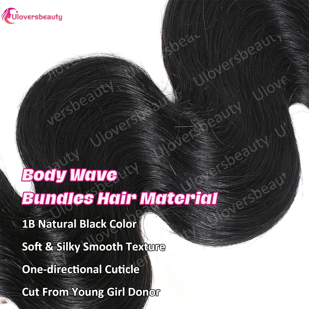Double Drawn Body Wave Human Hair Bundles for Women