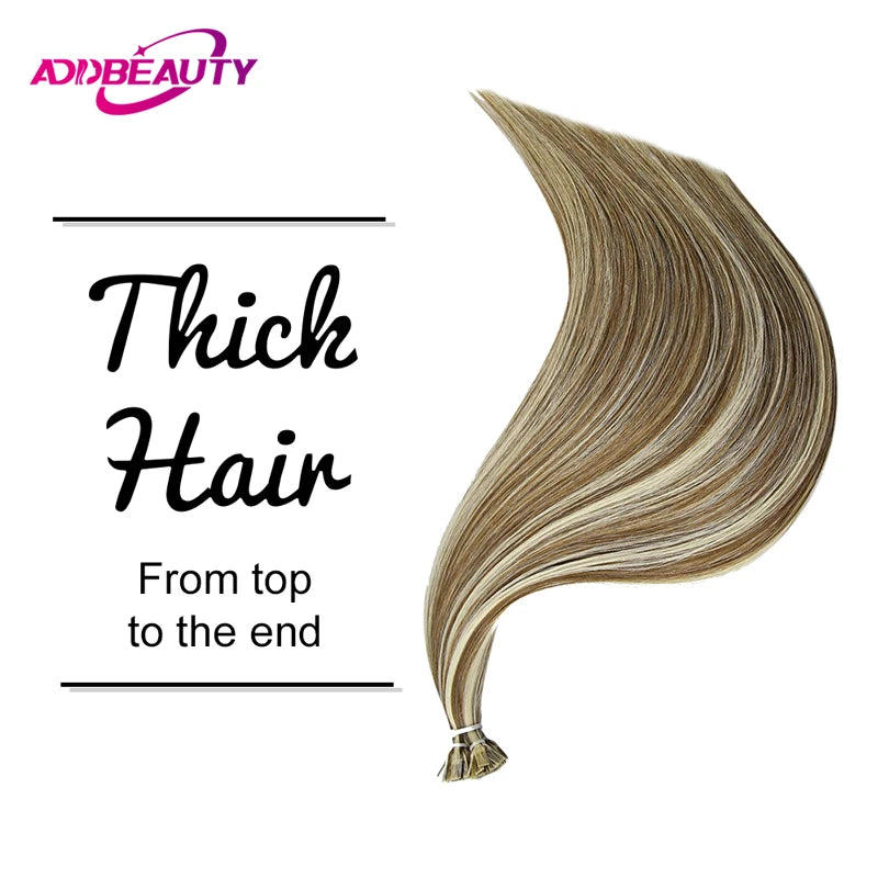 Straight Keratin Fusion Human Hair Extensions for Women