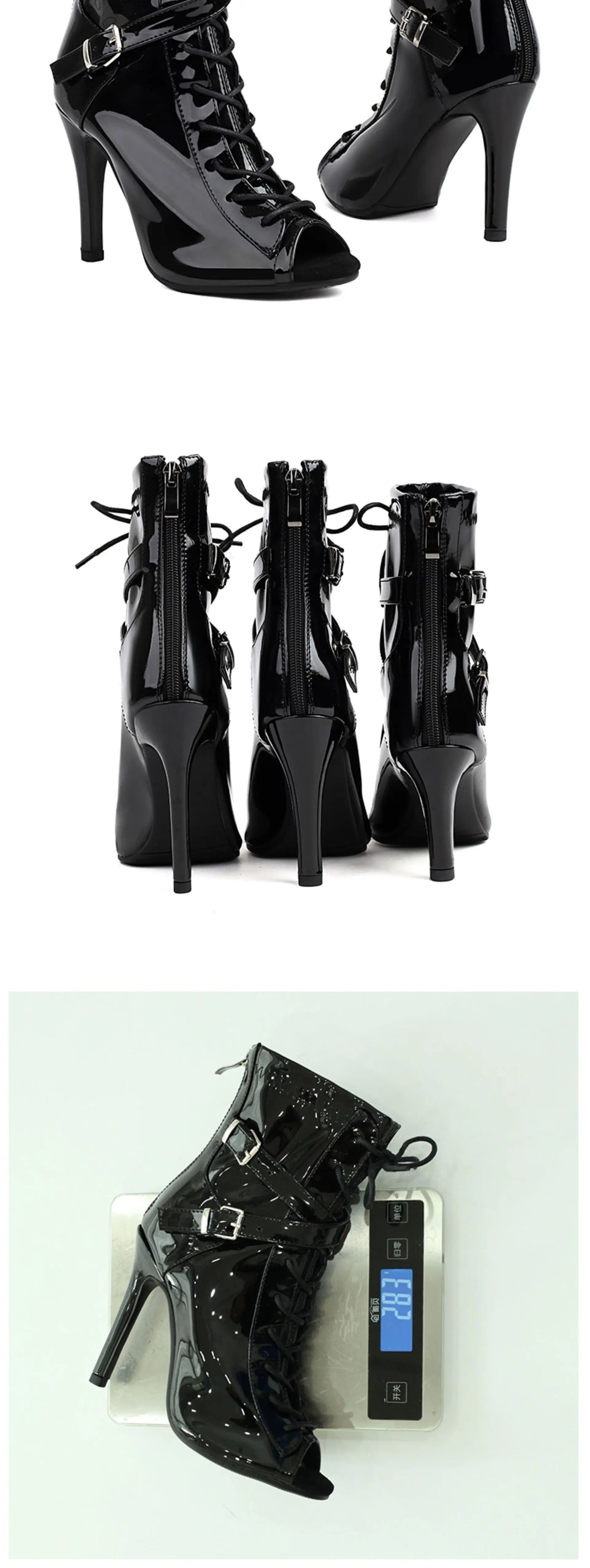 Lace Up High Heel Jazz Dance Ankle Boots for Women
