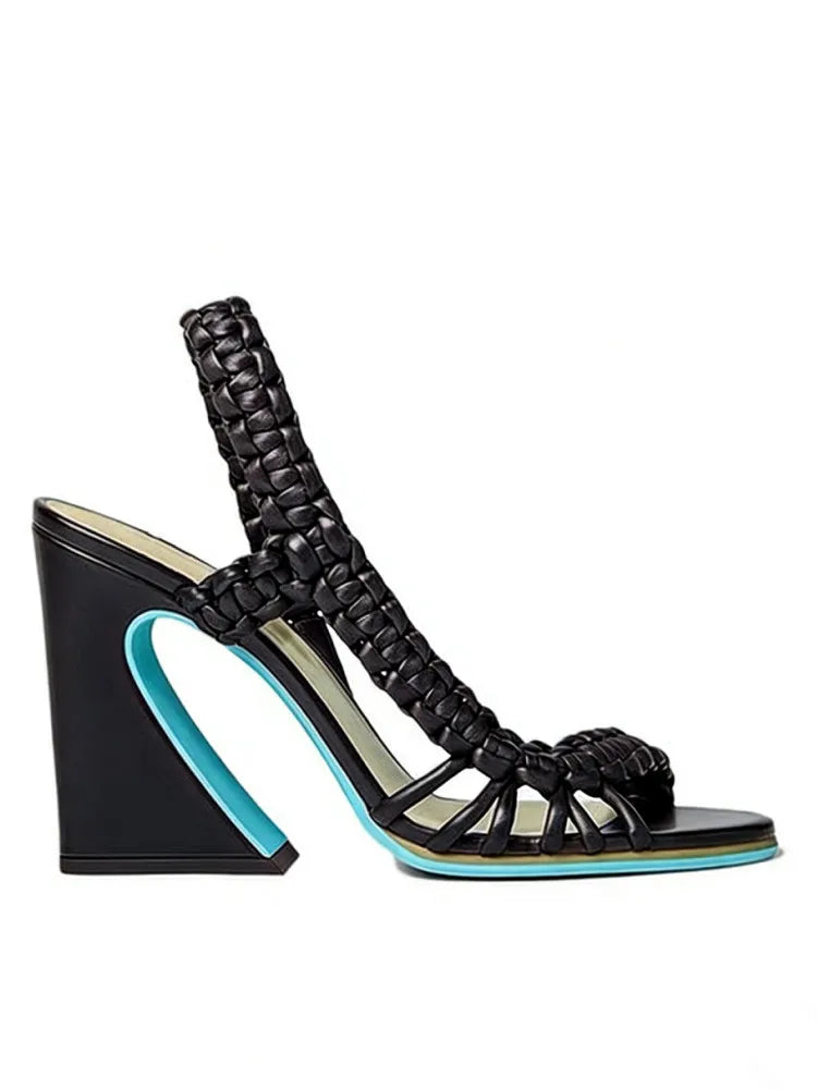 Fashionable Summer Woven High Heel Sandals for Women