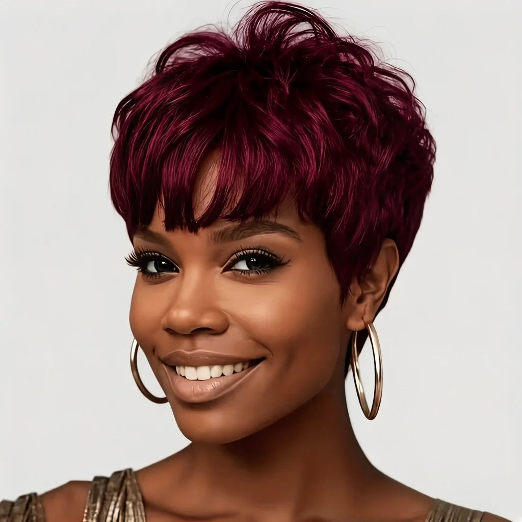 Short Brazilian Pixie Cut Human Hair Wig for Women