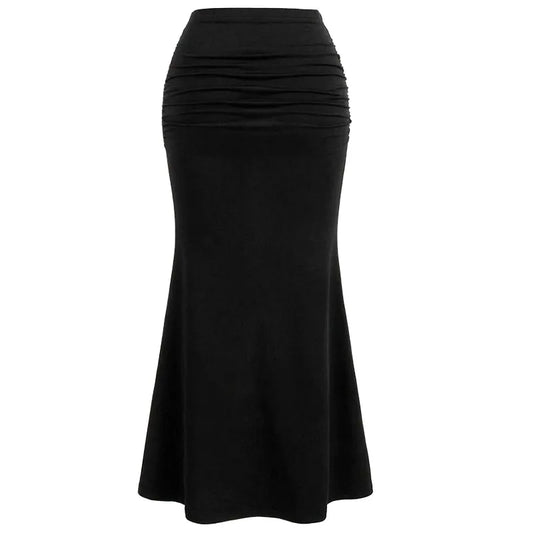 Fashion Black Long Skirts Women Maxi Skirt Summer Sexy Female High Waist Bodycon Trumpet Skirts Women Mujer Faldas