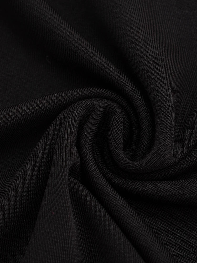 Metal Chain Detail O Neck Side Hollow Mini Dress for Women