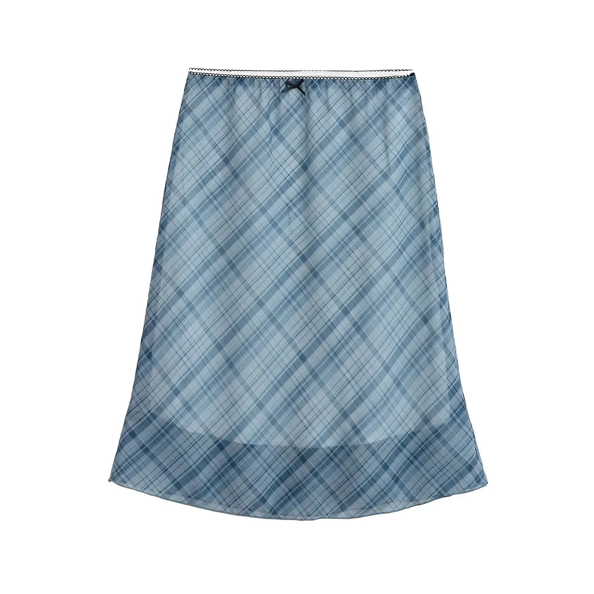 Printed High Waist A-Line Mid-Calf Skirt